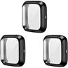 Ruentech Custodia Compatibile con Fitbit Versa 2, Pellicola Protettiva Completa in TPU Morbido, Protezione Schermo Integrale, Compatibile con Fitbit Versa 2 Smartwatch, Slim Plate Case (Nero x 3)