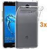 REY Pack 3X Cover in Gel TPU Trasparente per Huawei Y7 (2017) - Y7 Prime, Ultra Sottile 0,33 mm, Morbido Flessibile, Custodia Silicone