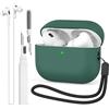 BEAUDOM Cover in silicone per Airpods Pro 2, compatibile con Airpods Pro 2, colore: verde pino