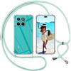 ISOI Cover con Cordino per Honor X8c, Custodia Trasparente con Collana Tracolla Laccio Collo Ultra Sottile Morbido TPU Silicone Antiurto AntiGraffio Case, Verde