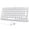 OMOTON Tastiera con cavo per Mac,ES-Layout tastiera con connessione doppia (Type C/USB), tasti silenziosi e connessione stabile, compatibile con Mac, iMac, Mac Mini