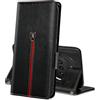 MAMA MOUTH Cover Per Nothing Phone (3a), Custodia Flip Pelle Portafoglio, Magnetica Libro Slot Schede Cover, Silicone TPU Bumper Wallet con Supporto Antiurto Case Per Nothing Phone (3a) Nero Profondo