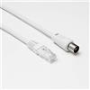 D2 Diffusion - Cavo RJ45 maschio a coassiale maschio, lunghezza 2,00 m, diametro 9,52 mm, colore: Bianco