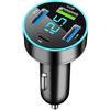 Supecesorio 4-Porte Accendisigari USB C, 50W QC3.0 & PD Caricatore Auto Presa USB Auto Veloce Carica Batteria per Auto Cellulare Accendisigari con Voltmetro LED per Phone, Android, Galaxy, Tablet, ecc