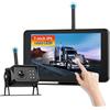 CAMECHO 7'' WIRELESS Telecamera Posteriore con monitor e IP68, Visione Notturna DVR Telecamera Posteriore per auto con Ingrandisci/riduci il filmato, Schermo diviso, BSD, Slot per scheda SD