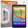 REY Pack 2X Pellicola salvaschermo per ALCATEL PIXI 3 10, Pellicole salvaschermo Vetro Temperato 9H+, di qualità Premium Tablet