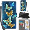Haninsuze Cover per Honor 90 5G Custodia Cover Pelle Libro Portafoglio con Porta Carte Magnetica Protezione Antiurto Cuoio Flip Case Custodia Cover per Honor 90, farfalla dorata