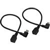 CERRXIAN Mini USB Femelle vers Micro USB Flexion gauche et droite (9 pouces) pour la transmission et le chargement de données (1 paire)