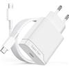 BENSN Cavo di ricarica con caricatore tipo C compatibile con Samsung Galaxy S25 S24 S23 S22 S21 S20 FE, A15 A16 A56 A55 A54 A36 A35 A34 A25 5G 25W Cavo di ricarica rapida USB C Fast Charger Adapter