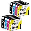 MEGOFFICE PGI-2500XL Cartucce d'inchiostro compatibili per Canon 2500 XL PGI 2500XL Cartucce per Maxify MB5050 MB5150 MB5450 MB5350 iB4150 MB4050 MB5155 MB5455 iB4000 MB5100 (8 Pack)