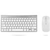 CCYLEZ Set mouse wireless per tastiera, kit tastiera e mouse wireless impermeabile sottile da 2,4 GHz per tablet desktop portatile(argento)