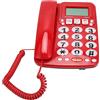 Zunate Telefono con Filo, Telefono Fisso a Pulsanti Grandi per Anziani, Composizione One-Touch per Bambini Non Vedenti Anziani, Telefono Interno a Doppia Porta per Casa, Hotel, Ufficio, Volume(Rosso)