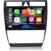 EZoneTronics Autoradio Bluetooth Android Stereo per Audi A6 C5 1997-2004 S6 1999-2004 con Carplay Android Auto 9 pollici Touch Screen GPS Navigazione USB Wi-Fi SWC FM/RDS Radio Player 2G RAM + 32G ROM