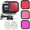 OKFUN Custodia impermeabile per GoPro Hero 10 Nero/Hero 9 Nero, Protettiva 60 m Subacquea Immersione Custodia Shell con 3 filtri