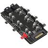 XMSJSIY 12 V 4 Pin PWM e 5 V 3 Pin ARGB con Alimentazione SATA 15 Pin Hub 2 in 1 6 vie di sincronizzazione CPU Ventola di raffreddamento indirizzabile Illuminazione RGB