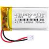 Liter energy battery Batteria 402040 LiPo 3.7V 380mAh 1.406Wh Ricaricabile Connettore PH2.0 (JST-PHR-02) Tipo B Litio: Assicurarsi che la polarità del dispositivo corrisponda 42x20x4mm (PH2|380mAh|402040)