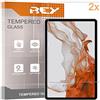 REY Pack 2X Pellicola salvaschermo per Samsung Galaxy Tab S8+ 5G/Wi-Fi 12,4, Vetro temperato, di qualità Premium