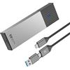 SAN ZANG MASTER M.2 Enclosure NVMe M.2 SSD Enclosure con Trasmissione da 10 Gbps, adattatore per Alloggiamento SSD SATA USB 3.2 per 2230 2242 2260 2280 NVMe M-Key & M+B Key SSD (senza attrezzi, cavo 2 in 1