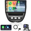Hodozzy 4G+64GB 8 Core Autoradio per Toyota Aygo/Peugeot 107/ Citroen C1 2004-2014 Android Hodozzy 10,1 Pollici IPS Touch Schermo GPSApple Carplay Android Auto 2 Din Radio Bluetooth DSP WiFi FM RDS, Camera