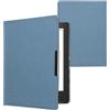 kwmobile Custodia Compatibile con Kobo Aura H2O Edition 1 - Cover Jeans Denim con Chiusura Magnetica - eReader Flip Case Blu