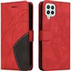 Fatcatparadise Cover per Samsung Galaxy M32, Flip Caso in PU Pelle Case Cover Libro Portafoglio Protettiva Custodia con TPU Sottile Antiurto,[Kickstand][Slot per Schede][Chiusura Magnetica] (Rosso)
