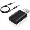 Hsupez Ricevitore Bluetooth USB, ricevitore Bluetooth 5.0, ricevitore audio wireless 2 in 1, con jack per cuffie da 3,5 mm, convertitore audio AUX, per TV, auto, cuffie e altoparlanti