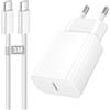 KINPEE 25W Caricatore USB C, Alimentatore USB C Caricabatterie Rapido Adattatore Presa Spina USB c Fast Charger Type C Spinotto con Cavo USb C 3 Metri per iPhone 17 16 15 16E/17 16 15 Pro Max/16 15 Plus,iPad