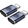 Dairle 2 adattatori Apple MFi da USB C a Lightning, 27 W PD, compatibili con iPhone 14 13 12 11 Pro Max, Xs, XR, iPad (non adatti per l'uso con cuffie)