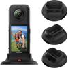 FloraVigo Supporto Insta 360 X5 per accessori Insta360 X5, supporto fisso Insta 360 X5 in silicone, scrivania stabile, antiscivolo e anticaduta, retro adesivo (X5-round)