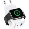 DCHK Haribo Caricatore per Apple Watch, 20W 3-in-1 USB C Caricatore GaN PD Alimentatore Rapido per Apple Watch Series 10/9/8/7/SE/Ultra e iPhone 17/16/15 Pro Max, Presa Compatta da Viaggio, Regalo, Rosso