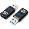 AIYEEN USB 3.2 Display digitale USB A maschio a femmina OTG adattatore 10 Gbps (2 pezzi), monitoraggio dell'alimentazione in tempo reale, ricarica rapida fino a 36 W compatibile con laptop