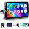 VECHTEL 4+64G VECHTEL 10 Autoradio 1 Din con Wireless Carplay Android Auto,EQ,radio FM RDS con touchscreen girevole,WiFi GPS, 2 USB/Type-C,autoradio Bluetooth con telecamera di retromarcia/comandi al volante