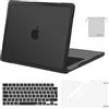 MOSISO Custodia Compatibile con MacBook Air 13 Cover M4 M3 M2 2025 2024 2023 2022 A3240 A3113 A2681, per MacBook Air 13,6'' Case TPU Morbido Antigraffio&Copritastiera&Pellicola&Borsa, Nero
