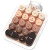 A.JAZZ AF18 Tastiera numerica wireless,mini tastierino numerico portatile 2.4G,layout compatto a 18 tasti con graziosa cover in silicone staccabile a forma di orsetto,per laptop/PC-Marrone sfumato