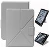 FineGear Custodia per eReader 7'' Kindle Colorsoft Signature Edition 2024 / 7'' Paperwhite 2024 / 6.8'' Paperwhite 2021, Pelle PU Morbido e liscio - Grigio
