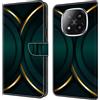CLM-Tech Cover compatibile con Xiaomi Redmi Note 14 Pro Plus/Pro+ - Custodia a Portafoglio con Supporto e Scomparti per Carte di Credito - Bordo dorato