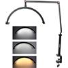 Andoer HD-M3X, luce LED, luce di riempimento mezzaluna, 3000-6000 K, dimmerabile, morsetto C, supporto metallico, per tatuaggi, ciglia, trucco live streaming