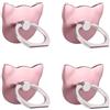 Msagkah 4 supporti ad anello per telefono a forma di gatto, 4 supporti ad anello altamente aderenti e antiscivolo, girevole a 360° per telefoni e tablet (rosa)