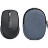 kwmobile Custodia Mouse Wireless per Logitech MX Anywhere 3 / Anywhere 3S - Cover Mouse Wireless Gaming con Cerniera - Astuccio in Velluto a Coste e Neoprene - Blu Vintage