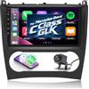 NHOPEEW Autoradio pour Mercedes Benz C Classe W203 W209 C180 C200 2005-2009 [2G+64G] Autoradio Android tactile de 9 pouces, sans fil Apple Carplay/Android Auto / 1080P / WiFi + caméra de recul AHD