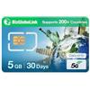 EIOTCLUB SIM prepagata BizGlobeLink Internazionale 5 GB 30 giorni 200 paesi dati 5G/4G LTE contratto ricaricabile telefonico router