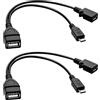 HDXH 2 adattatori 2 in 1 da micro USB a USB (cavo OTG + cavo di alimentazione) per FireStick, porta OTG adattatore per Amazon Fire TV Stick 2 TV 3 4K Samsung Andriod Micro (nero)