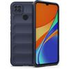RankOne Custodia in Silicone Liquido Airbag per Redmi 9C / Redmi 9C NFC/Redmi 10A (6.53 Inches) - Blu Scuro