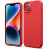 Verco Custodia per Apple iPhone 15 Plus, in gel di silicone [morbida fodera interna] Custodia per iPhone 15 Plus Case antiurto Rosso