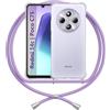 ANFAIRLACE Cover Cordino Compatibile con Xiaomi Redmi 14C / Poco C75, Custodia Trasparente TPU Morbido Silicone Laccio Chiaro Case, Viola
