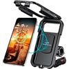 GRAND PITSTOP Grandpitstop-Waterproof Handlebar Fully Waterproof Bike/Motorcycle/Scooter Mobile Phone Holder Mount With Fast 15W Wireless & Usb-C Input/Output Charger, Ideal For Maps And GPS Navigation-Black