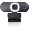 Nuroum V32-AFL Webcam 4K 8MP 1080P/60fps CMOS con Messa a Fuoco Automatica, Luce Regolabile/Doppio Microfoni a Cancellazione di Rumore/Incorniciatura Automatica, Telecamera Plug&Play