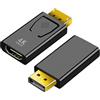 meukcez 2 Pezzi Adattatore DisplayPort a HDMI 4K, Connettore Maschio DP a Femmina, Adatto per TV, HDTV, Monitor e Proiettori, Compatibile Con PC e Laptop, Plug & Play, Design Compatto