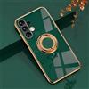 Jeelar ESONG Cover per Samsung Galaxy A72 4G/5G,Custodia Antiurto Ultrasottile da Donna,Placcatura TPU Silicone Protettiva Case con 360° Magnetica Anello Ring Supporto-Verde scuro