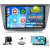 Roinvou 4+64G Android Autoradio per Seat Altea 2004-2015 Toledo 2004-2009 CarPlay Android Auto, 9 Pollici IPS Touch Screen WI-FI GPS Bluetooth 32EQ FM/RDS SWC Telecamera Posteriore